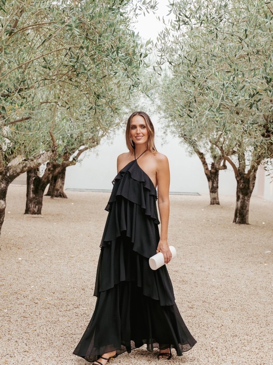 Petal & Pup Dresses & Skirts - Chasity Halterneck Maxi Dress Black